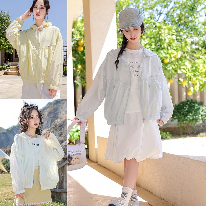 骄骄虎2025夏季新款女大童儿童空调衫薄款青少年防紫外线外套7203