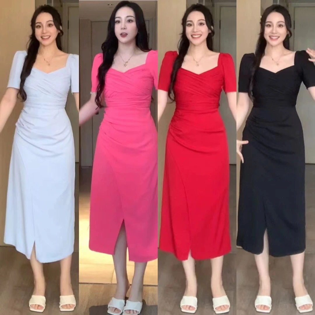 XINYI【星光璀璨】夏季连衣裙女收腰显瘦性感裙子XQ352940