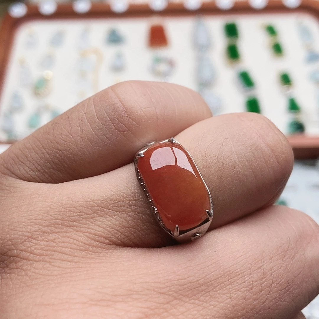 翡翠银S925镶嵌戒指