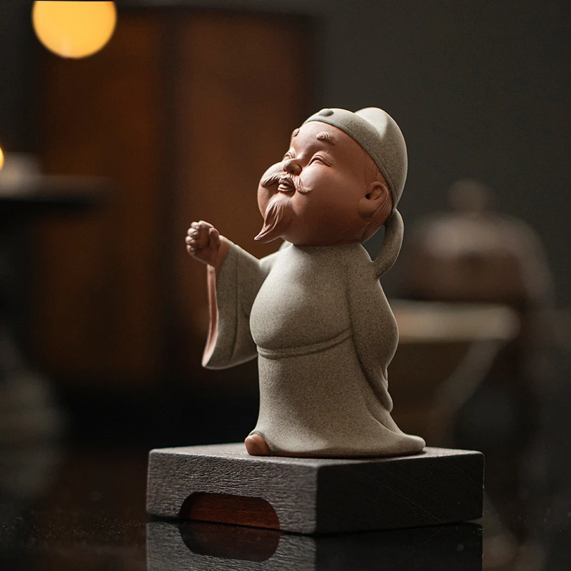 中式历史人物李白茶宠小摆件陶瓷创意可爱桌面摆设书房软装装饰品