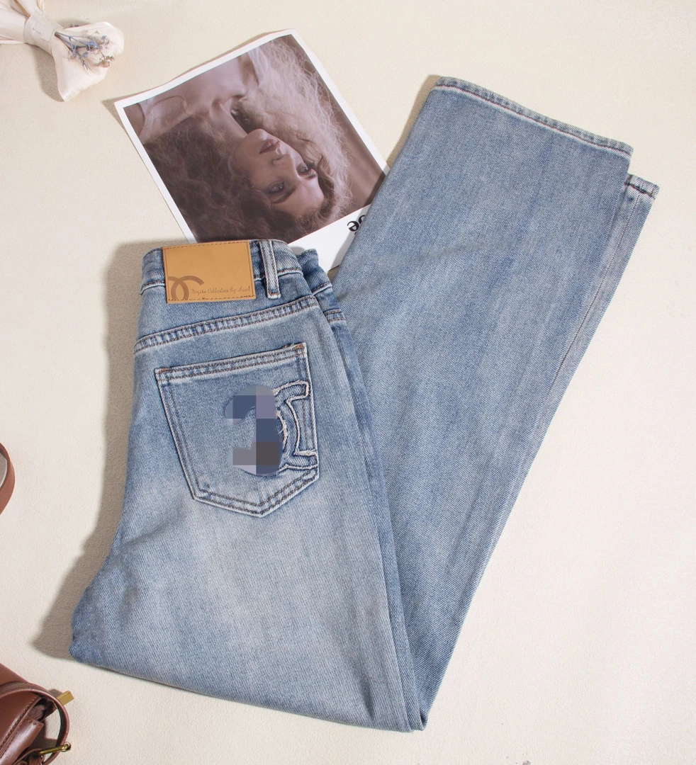 8806-春季上新 小个子拖地牛仔窄版直筒裤