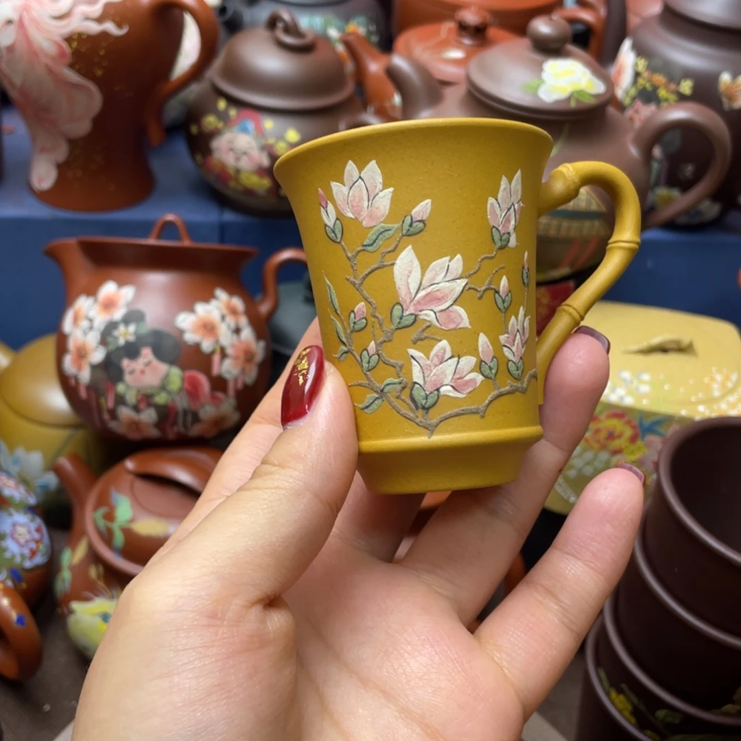 红泥茶杯紫砂主人杯60cc