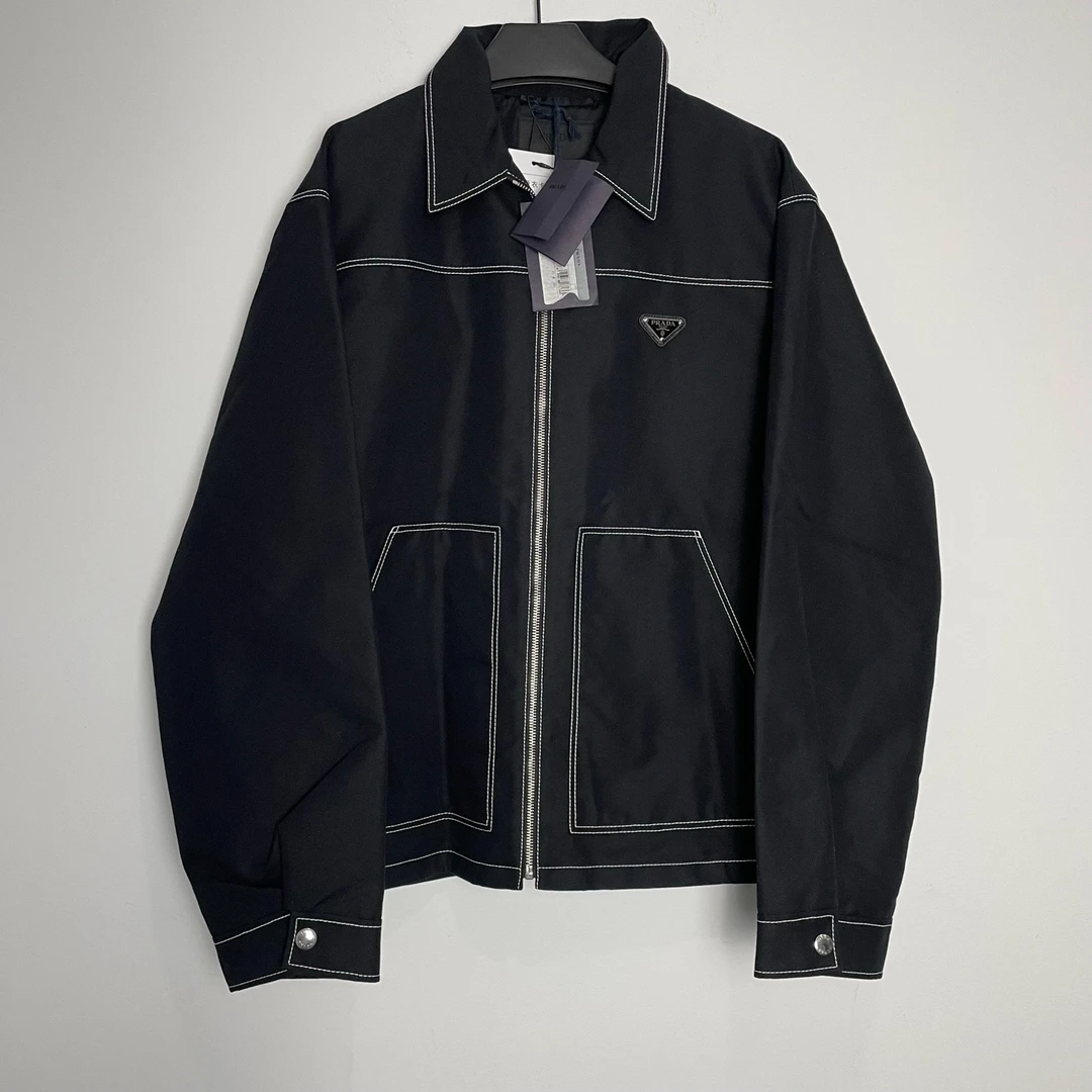 未使用 Prada/普拉达 （vd）新款三角标Logo拉链夹克外套 0461
