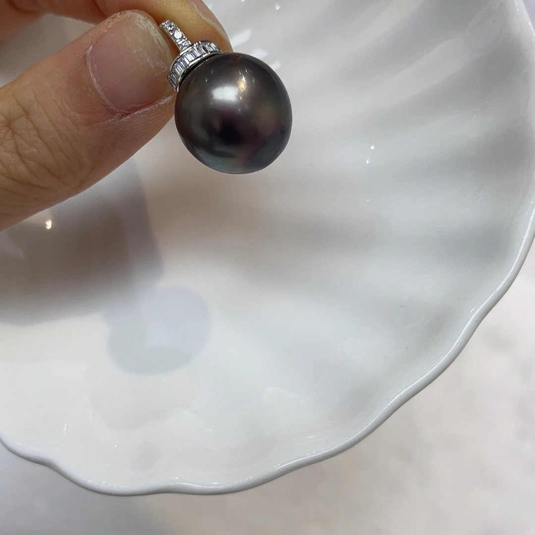 银S925镶嵌吊坠(不含链)海水珍珠