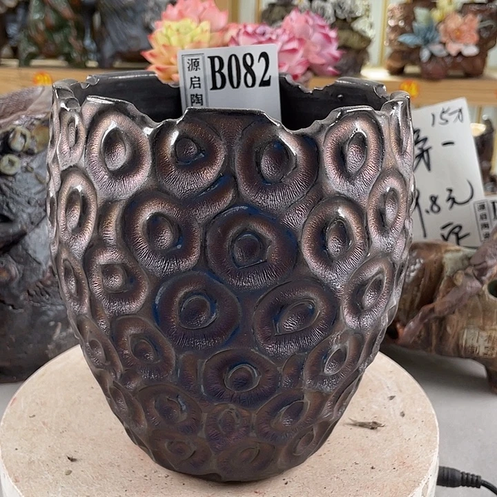 紫砂花盆景德镇陶瓷082