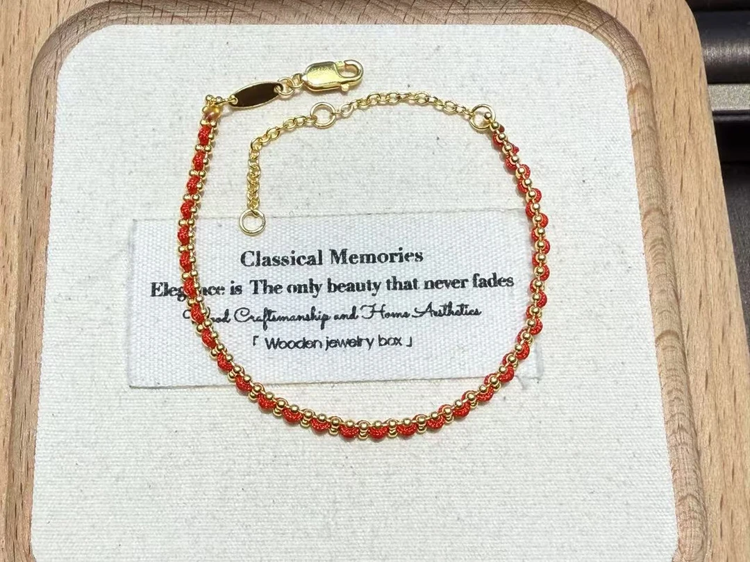 925银手链 925银手链时尚百搭精致轻奢s925 手工编制幸运红绳手链