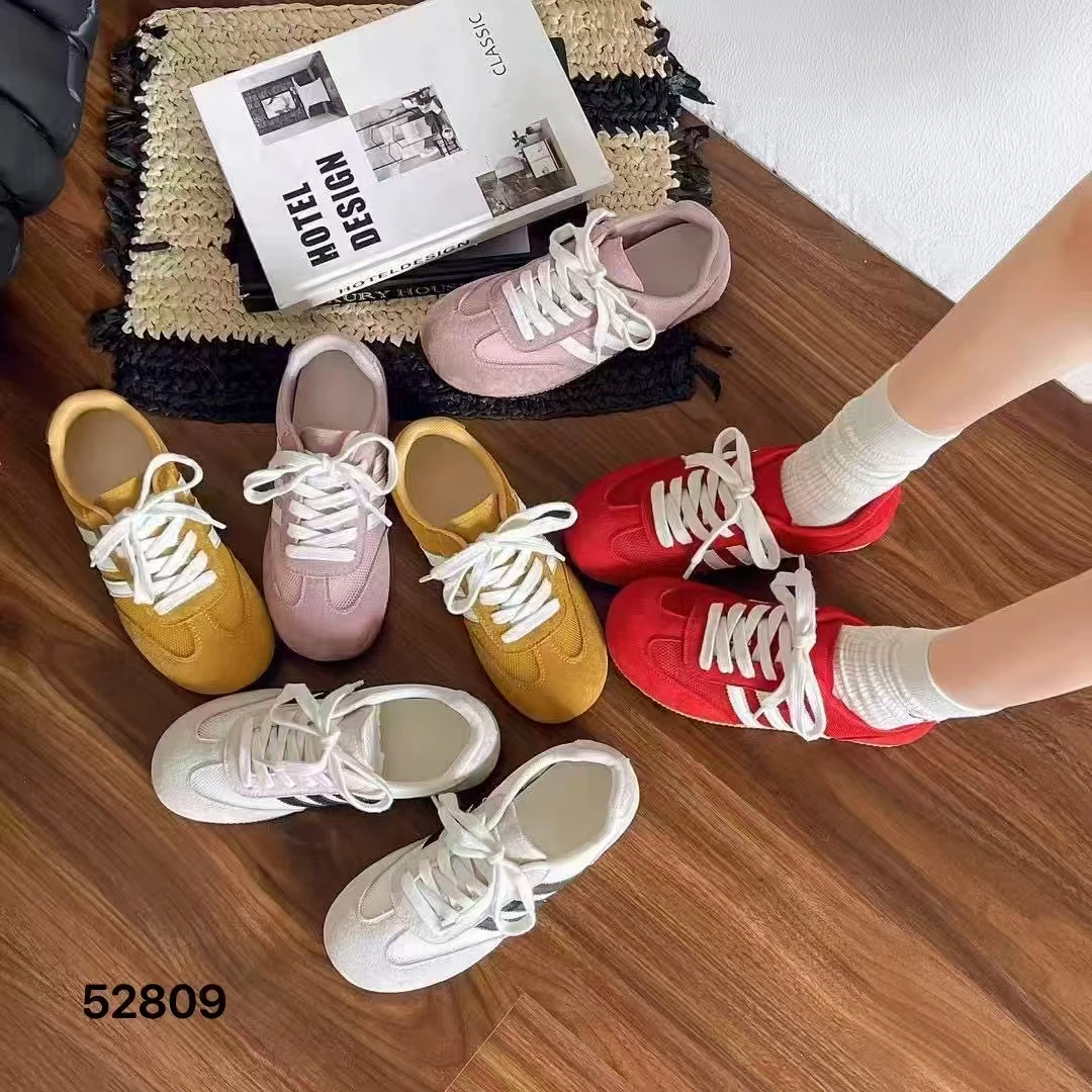 透气运动休闲鞋单鞋厚底时尚镂空潮流系带时尚休闲鞋女款低帮