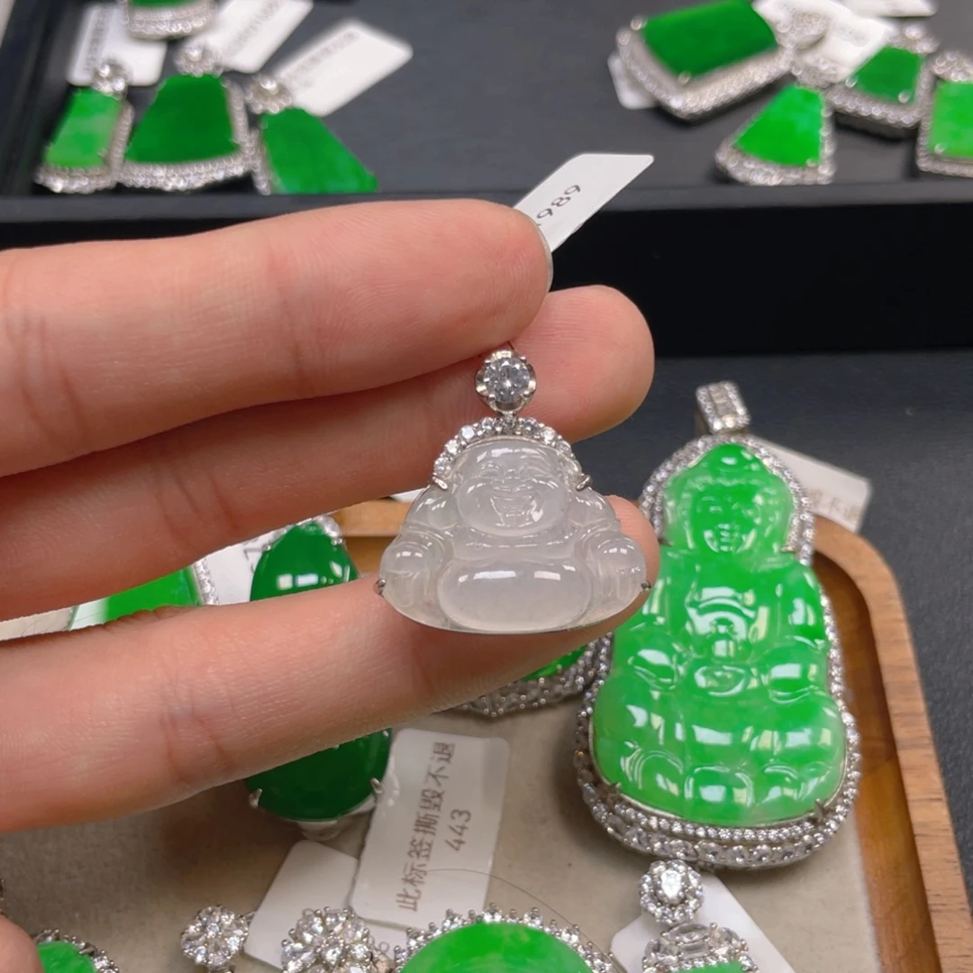 翡翠银S925镶嵌颈饰