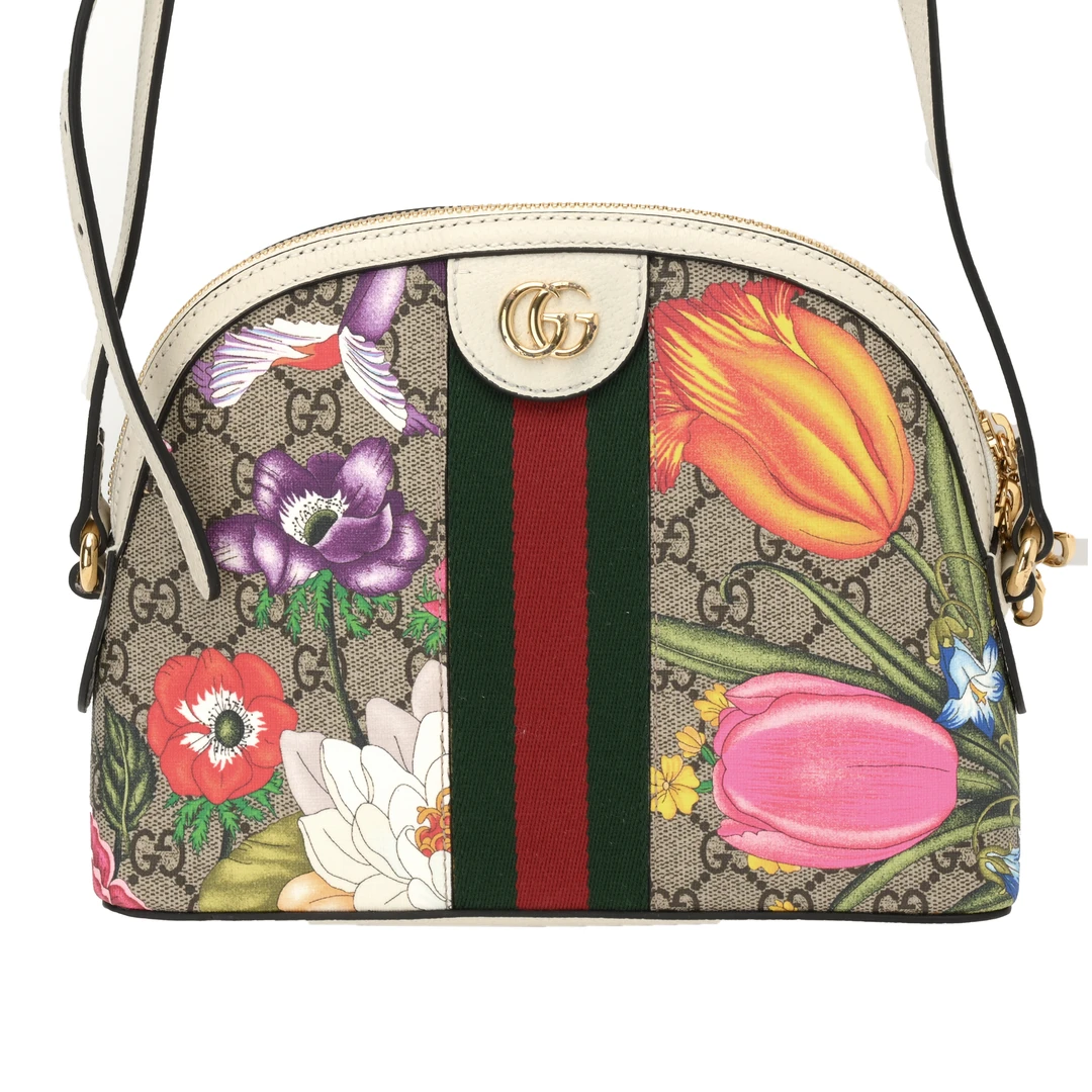 GUCCI/古驰女式双G金标优雅气质花卉贝壳包 499621-HV8AC-9759