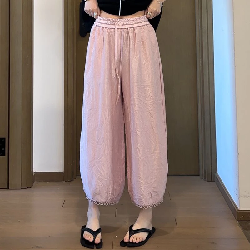 醋酸裤子2025裤子网红款高腰薄款网红洋气炸街高级感女装女士裤子