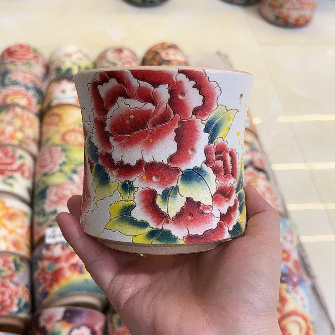 景德镇陶瓷花盆口10高10