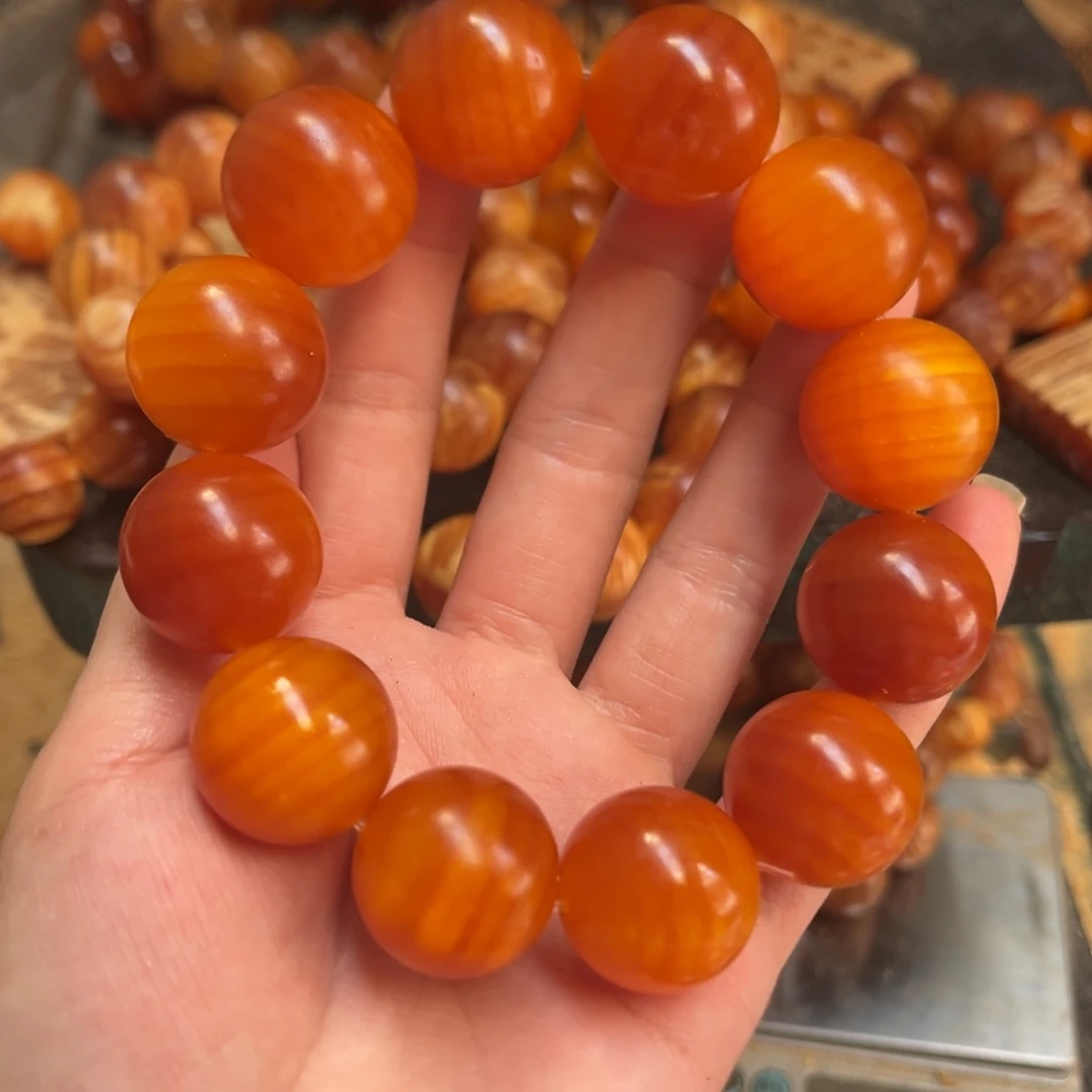 禅***意松木（琥珀木）手串/手链2.1包浆