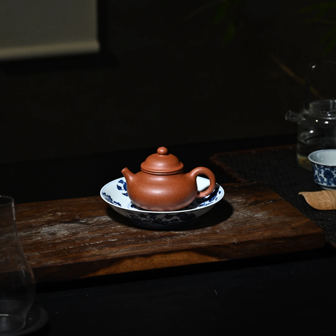 宜兴原矿紫砂壶容天壶 手工制作 原矿无添加精选宝山红降坡150CC