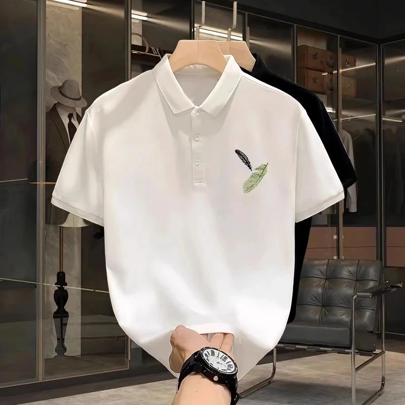 仓石一树潮牌高端轻奢商务短袖POLO衫男夏季宽松休闲百搭翻领T恤