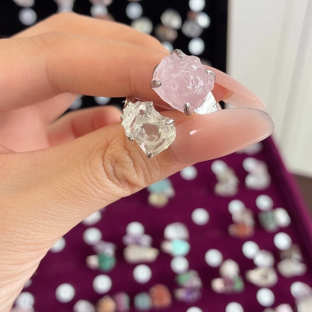 银S925镶嵌戒指烟晶