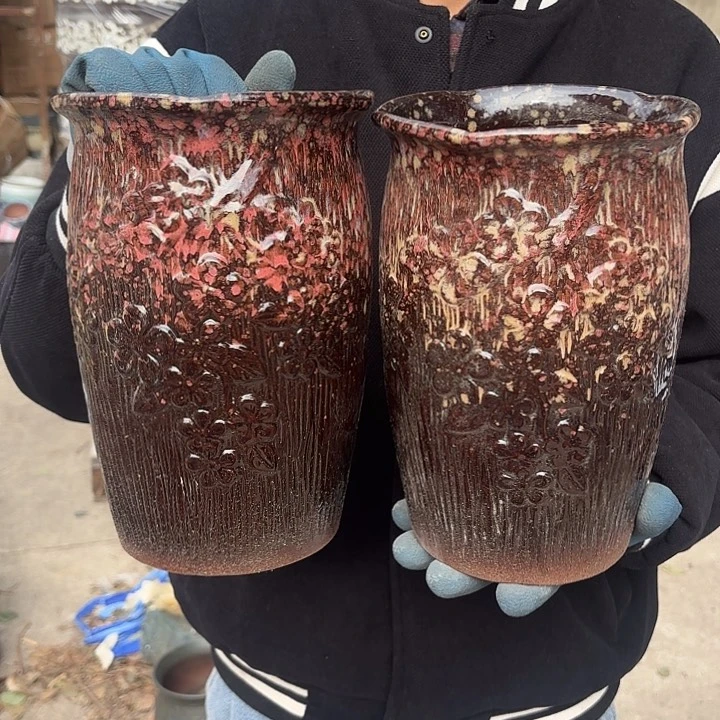 红陶彩两个口径16高度25