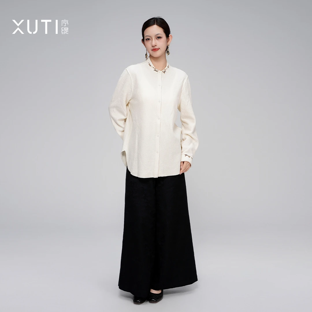 序缇『浮玉山』秋季新款复古国风新中式女装绵羊毛上衣S15-19080