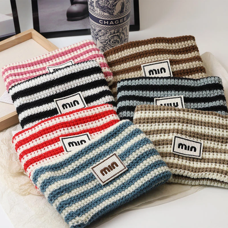 韩版宽边针织毛线发带时尚保暖字母束发带月子头带发饰头饰批发女