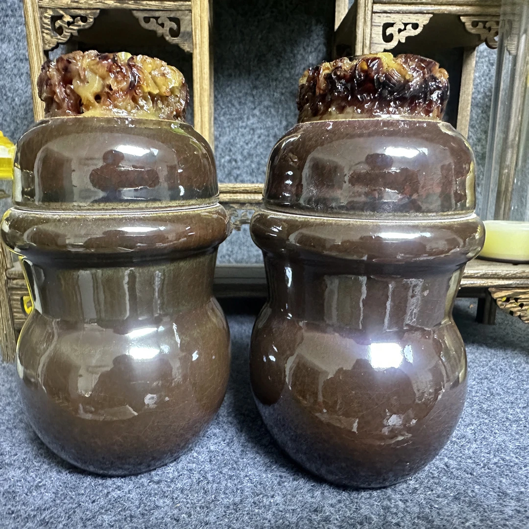 彩釉带底高蒙心黑虫叫罐