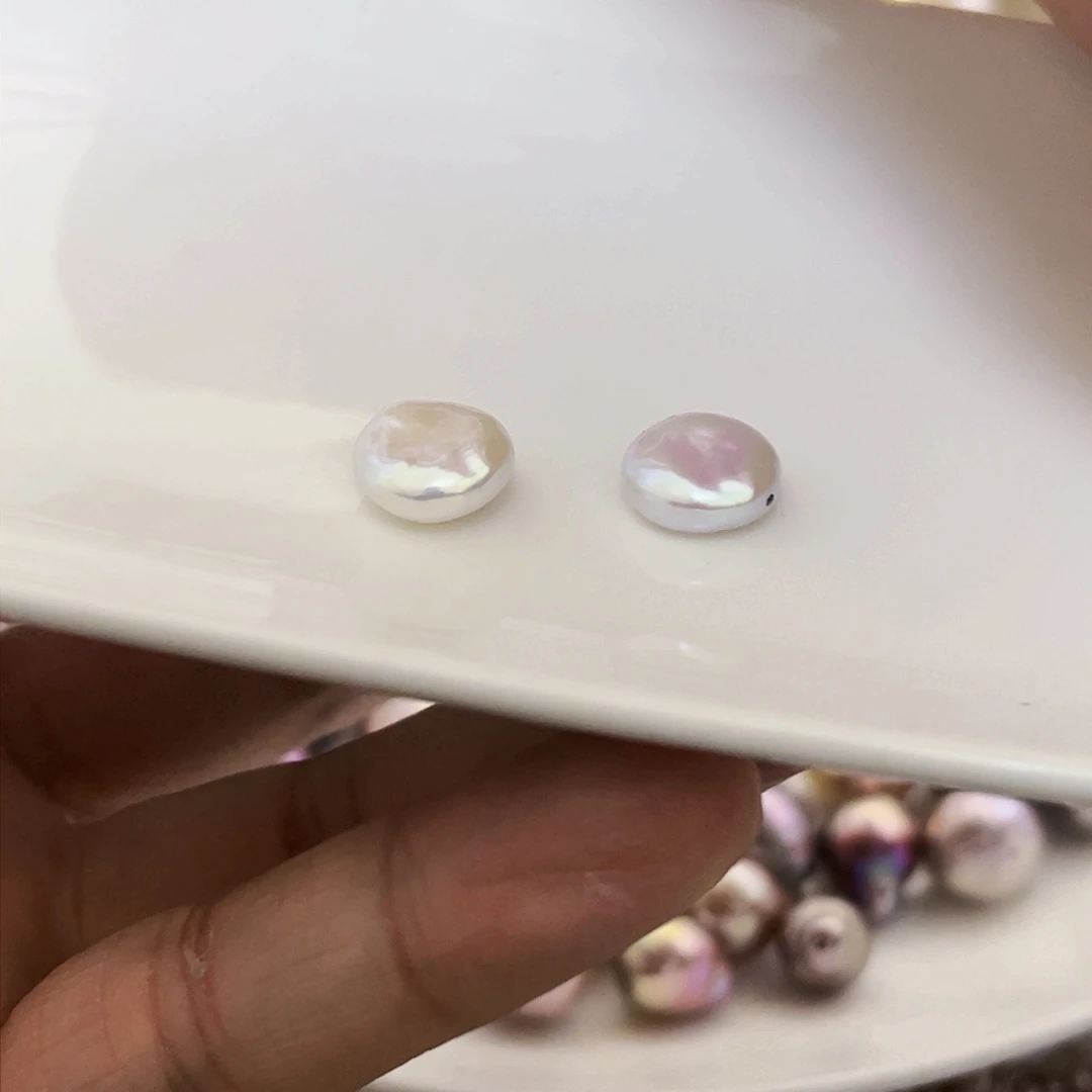 淡水珍珠耳饰银S925镶嵌*‍****