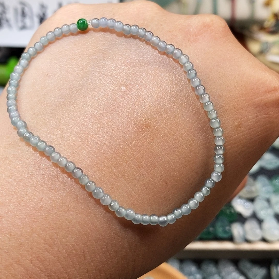 翡翠未镶嵌颈饰小米珠手链