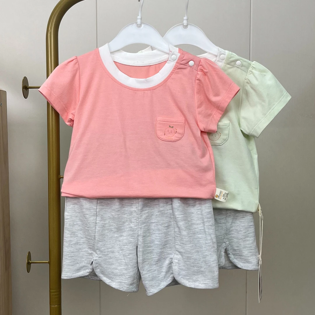 夏季小女宝宝冰爽棉套装运动童装儿童冰丝