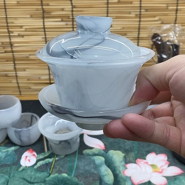 水墨琉璃盖碗。。。。