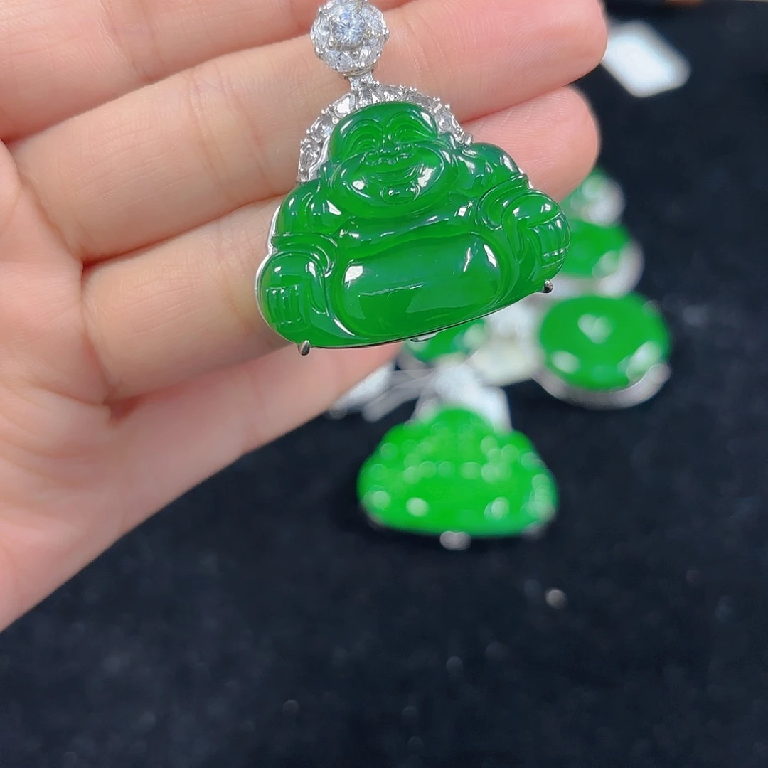 翡翠银S925镶嵌吊坠(不含链)