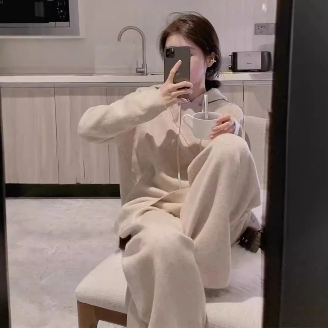 欧洲站春秋2025新款女装时尚休闲小个子针织套装小洋装两件套洋气