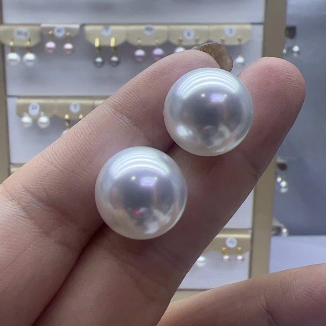 淡水珍珠耳饰18K金镶嵌