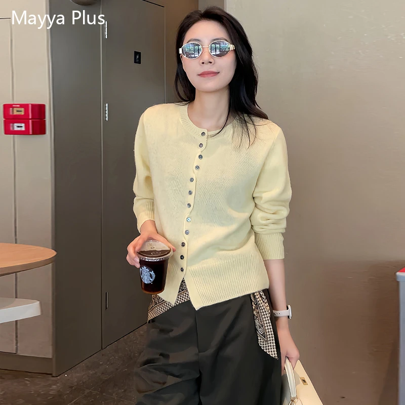【裸感羊绒】Mayya Plus麦芽定制琥珀流光山羊绒绵羊毛毛衣32537085