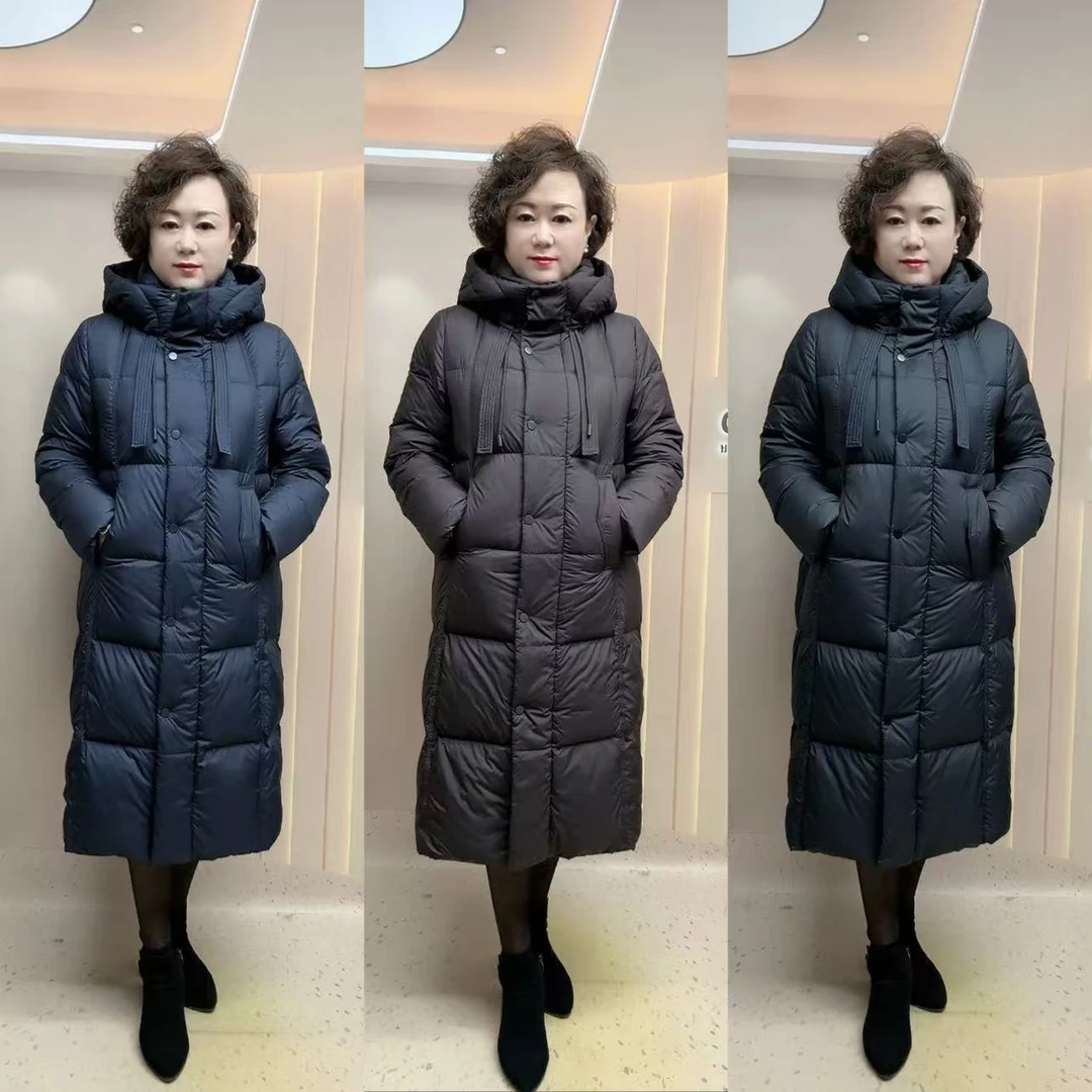 613#时尚气质长款白鸭绒羽绒服