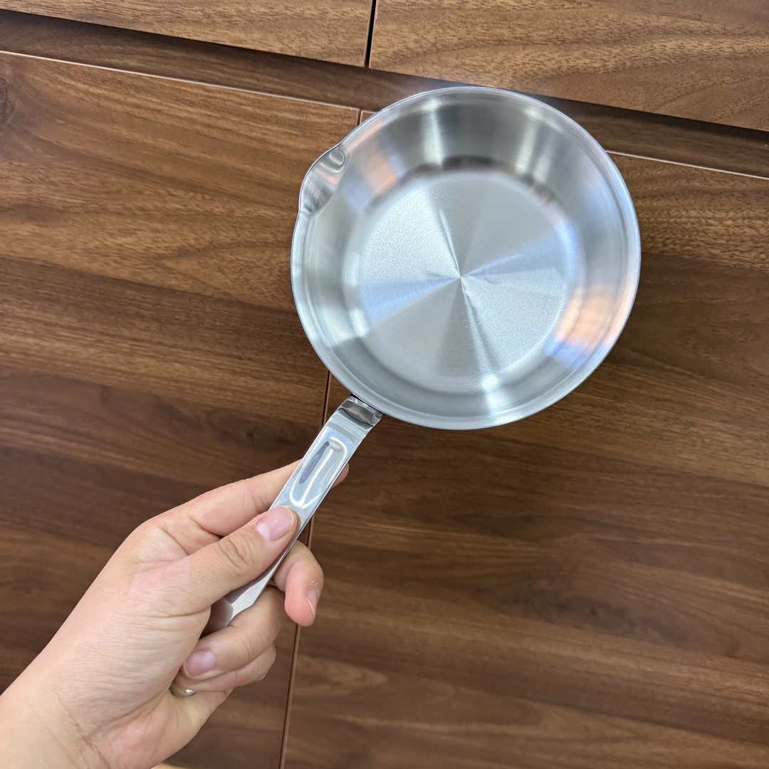 品质真赞！德国卓德铭18-10不锈钢泼油锅 平底锅 小煎锅14cm