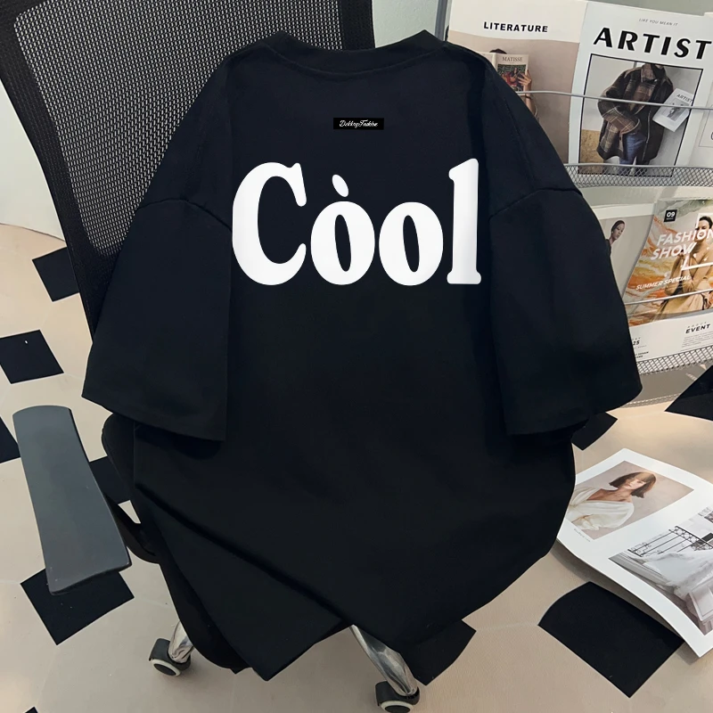 jtrt黑色潮牌印花短袖t恤男女夏季美式高街宽松oversize情侣上衣