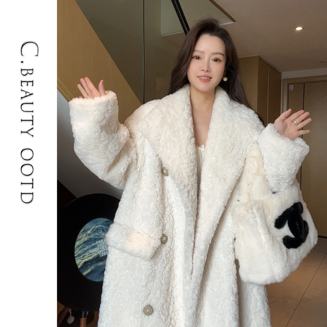 人造皮草 2025宽松加厚芭莎毛毛外套女