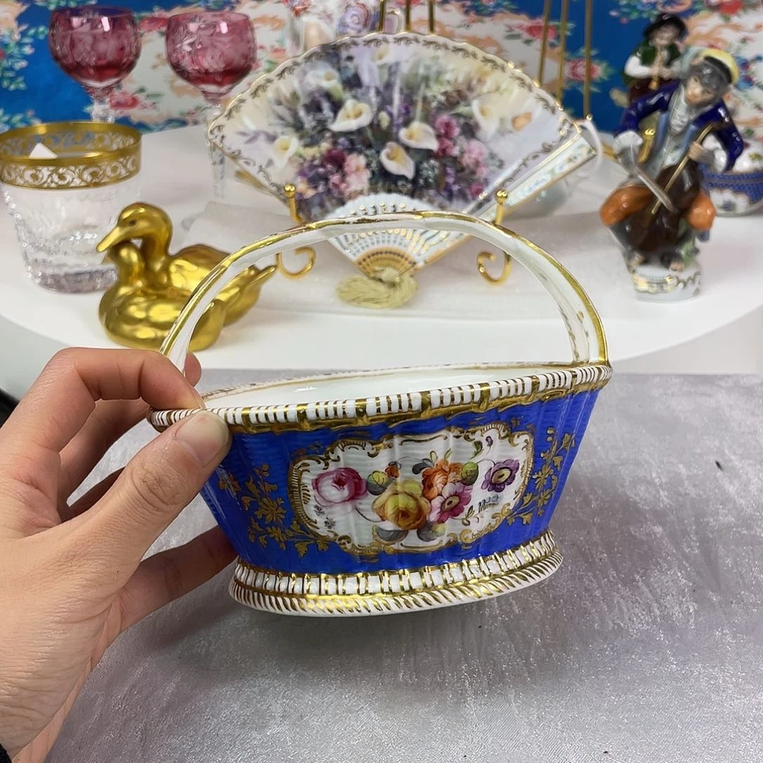 瓷片欧瓷咖啡杯水晶杯摆件