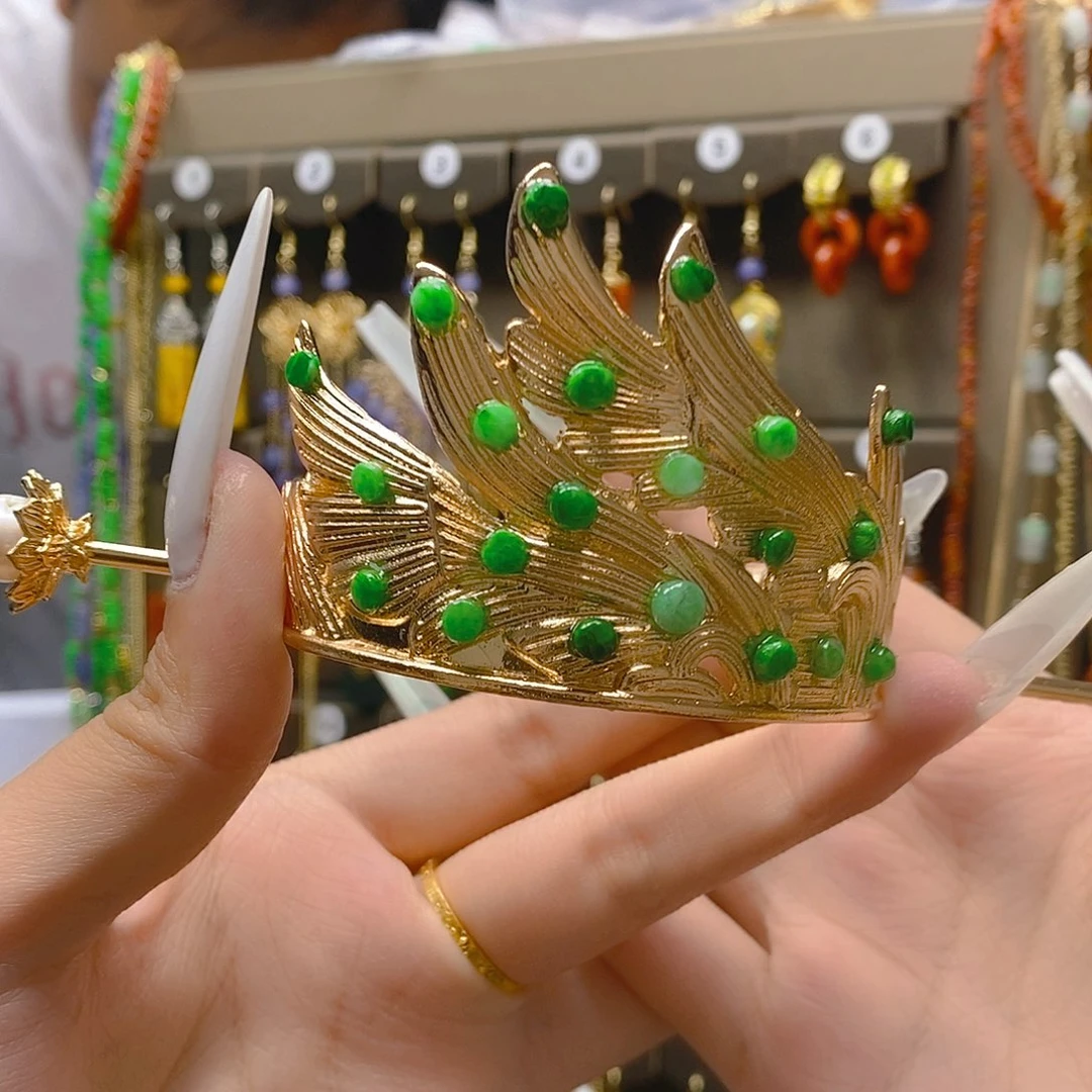 翡翠合金耳饰翡翠