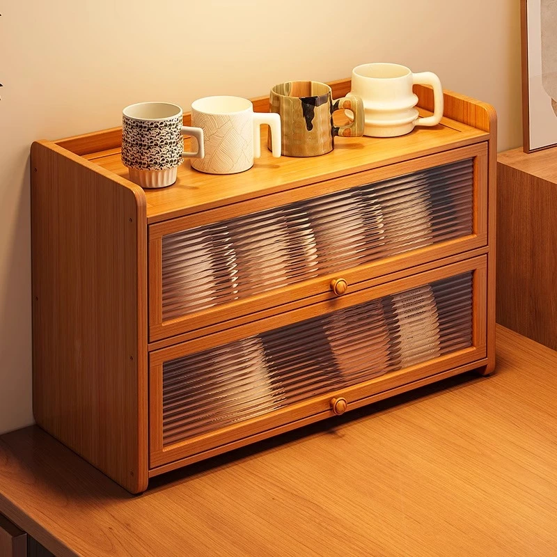 桌面置物架防尘桌上办公室工位收纳家用书桌台面茶具茶叶水杯架子