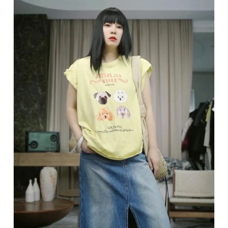infobyfive2025夏季新款六月第三弹比熊狗狗聚会圆领T恤NF0504302