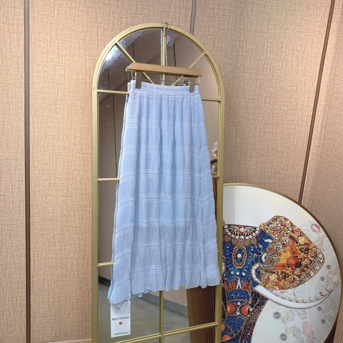 BL538孕妇蓝色半身裙90-115产后