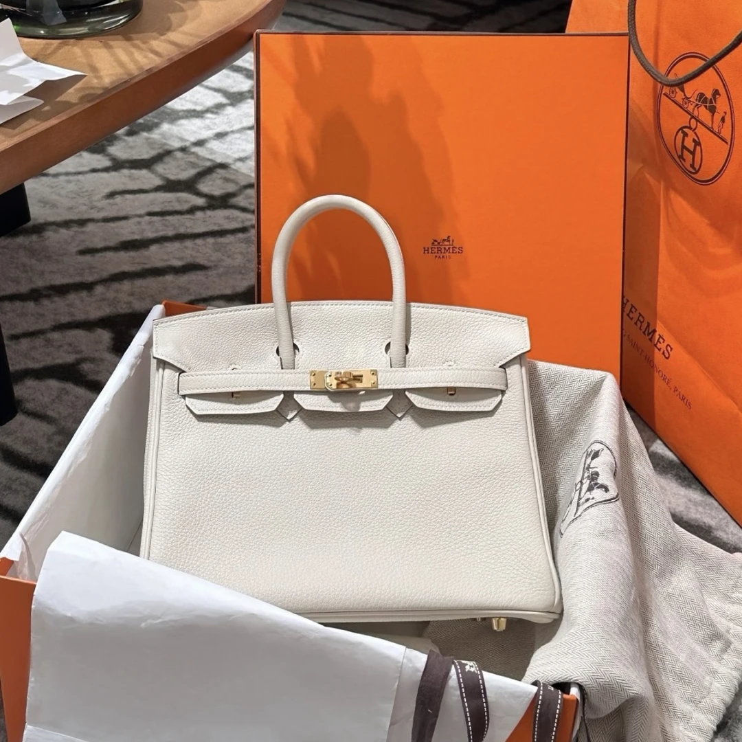 未使用 Hermes/爱马仕 【K刻现货】birkin25奶昔白 全套 拍下送鉴定