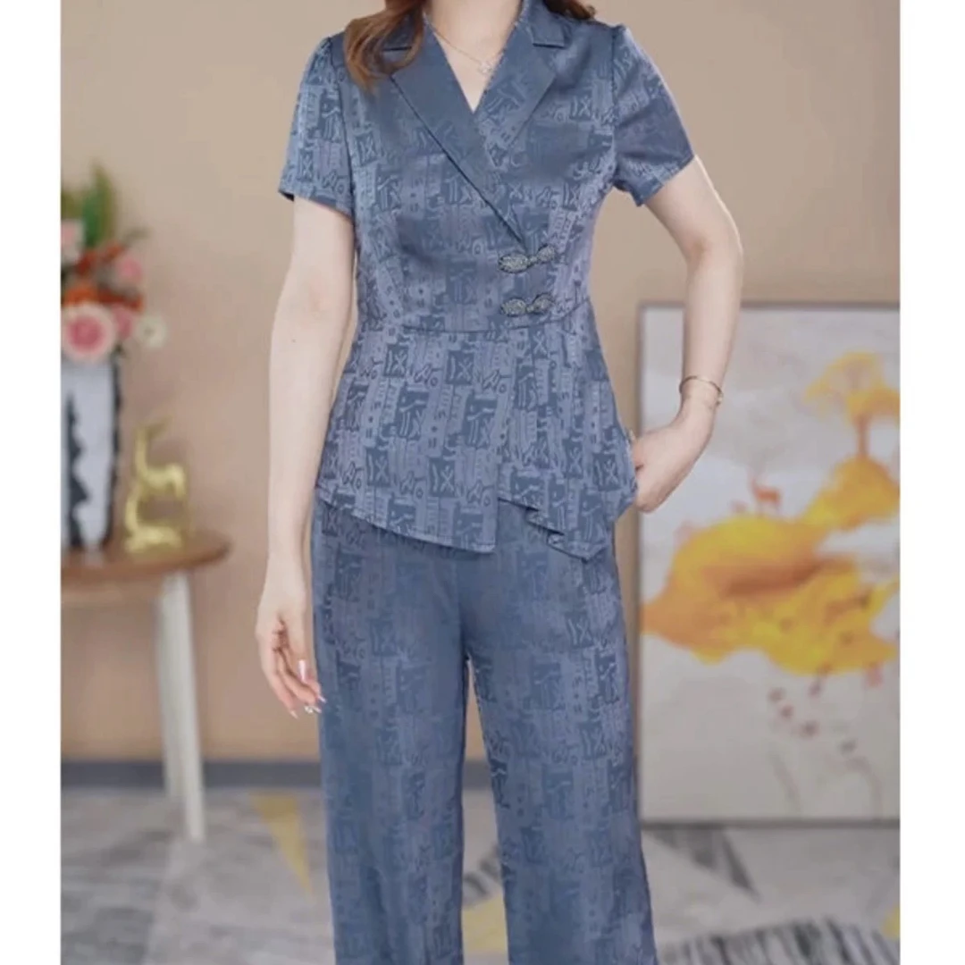 减龄时尚蓝色格子小香风气质套装通勤简约通勤OL风格A14178