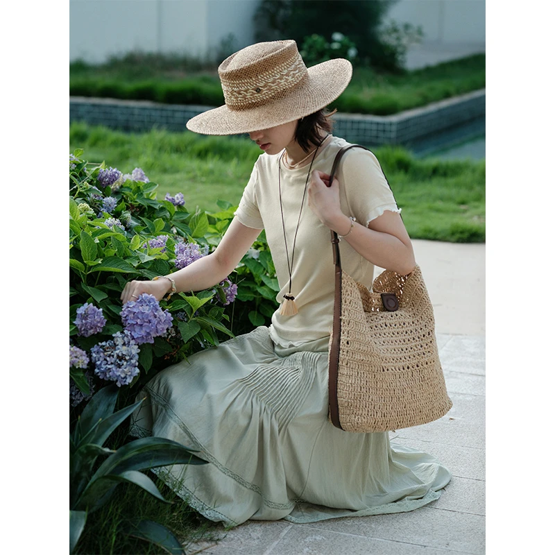 Botanique植物学 “奶酪海盐”木耳边撞色设计软糯高弹天丝亚麻T恤