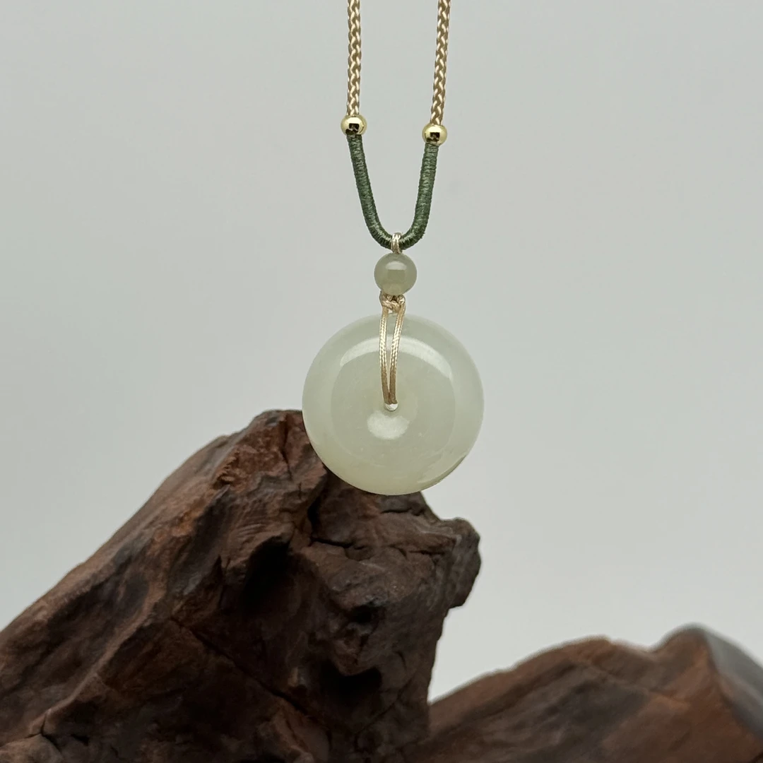 和田玉平安扣吊坠手工吊坠