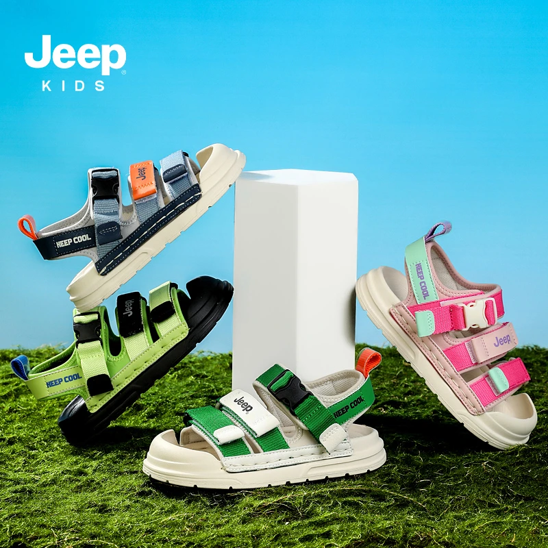 jeep男童运动凉鞋户外溯溪鞋儿童夏款2025新款包头女童涉水沙滩鞋