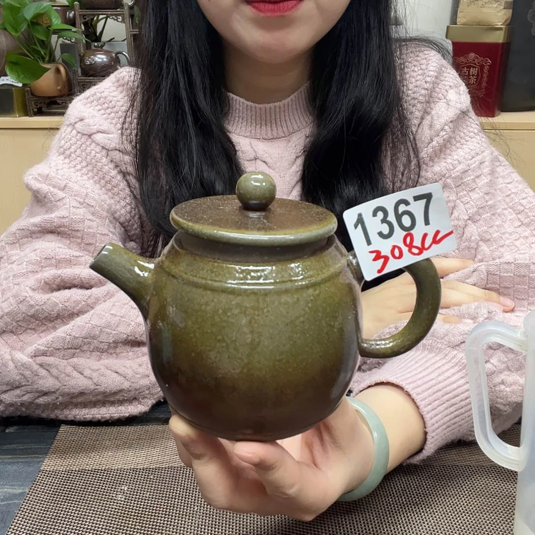 壶1367老韩坭兴陶 柴烧酒桶壶