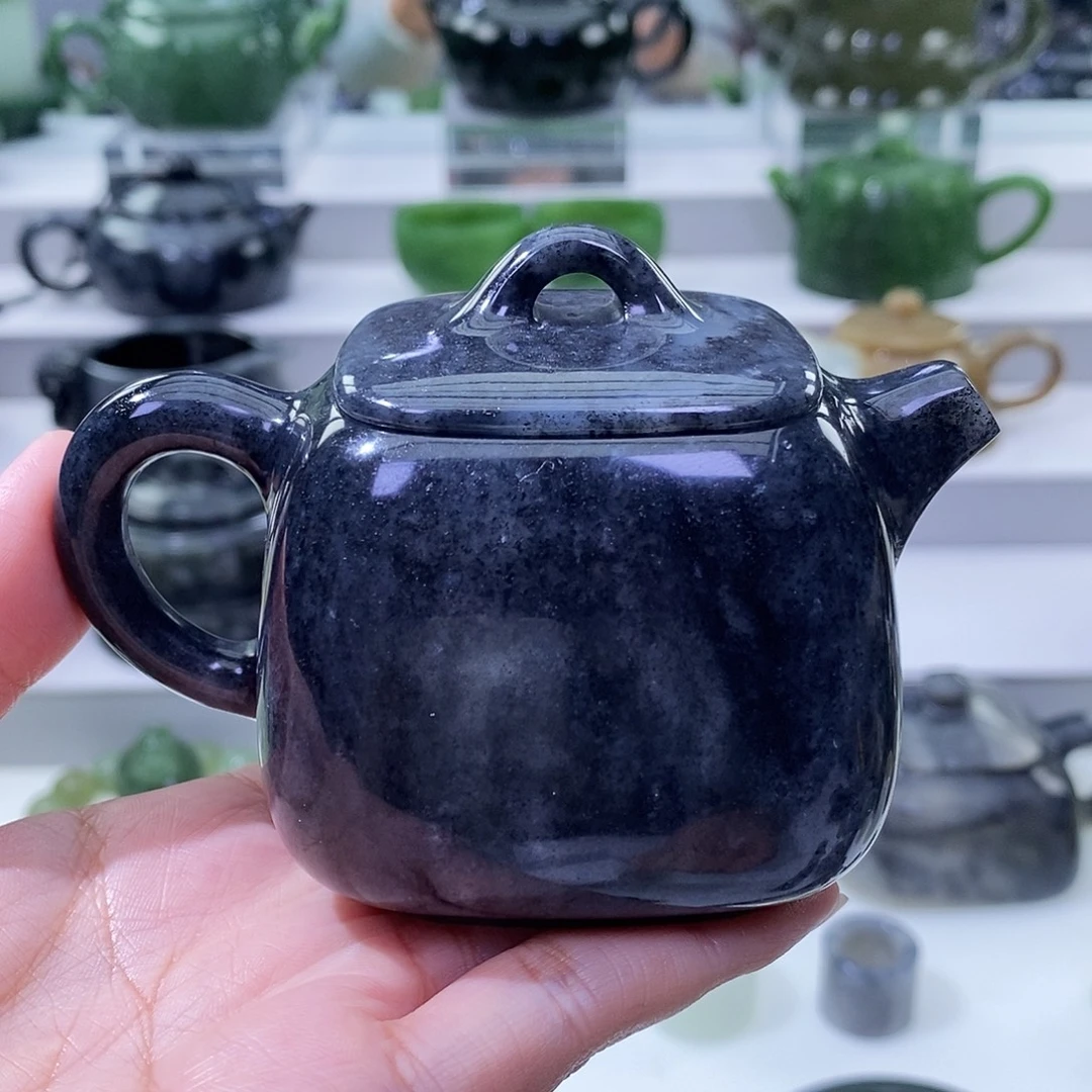 挎***疆和田玉未镶嵌挂件茶壶