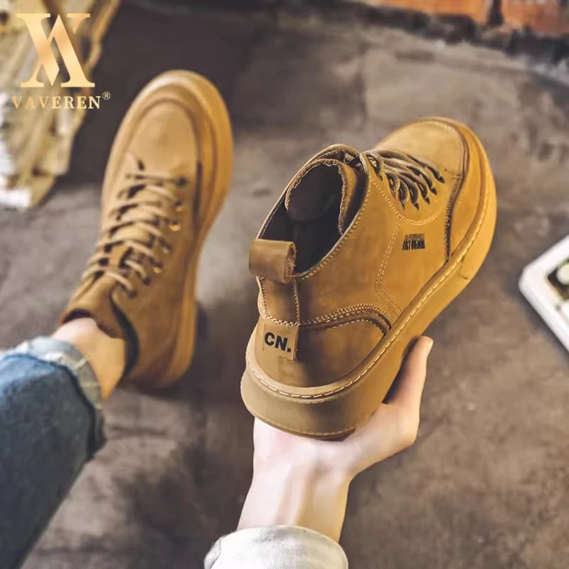 马丁靴男潮高帮复古工装靴子中帮2025新款秋冬休闲韩版男马丁靴