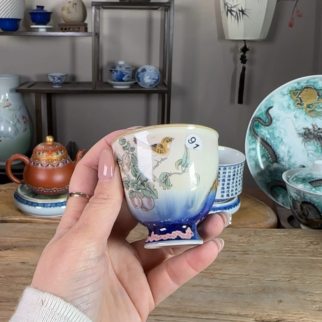 杯景德镇陶瓷柴烧多人