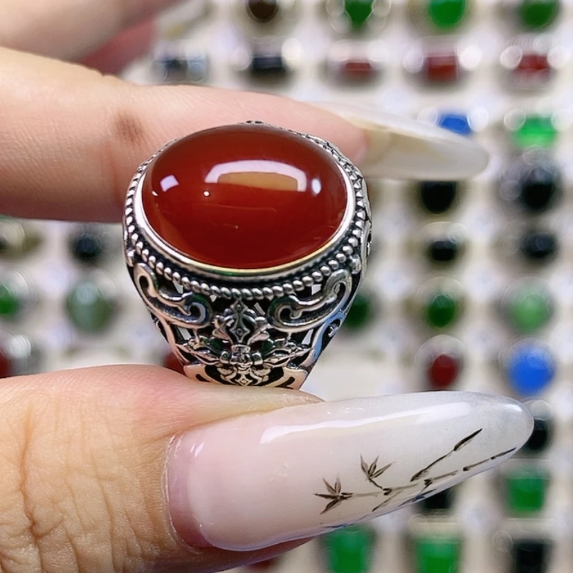 【闪购商品】玛瑙/玉髓戒指银S925镶嵌